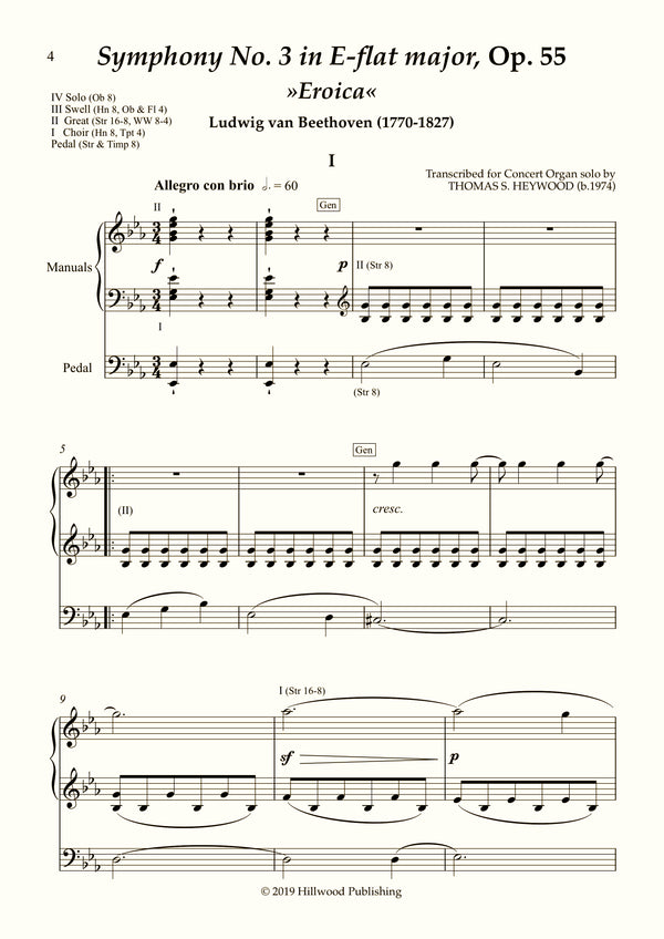 Beethoven/Heywood - Symphony No. 3 in E-flat major, Op. 55 - ‘Eroica’  (Score)